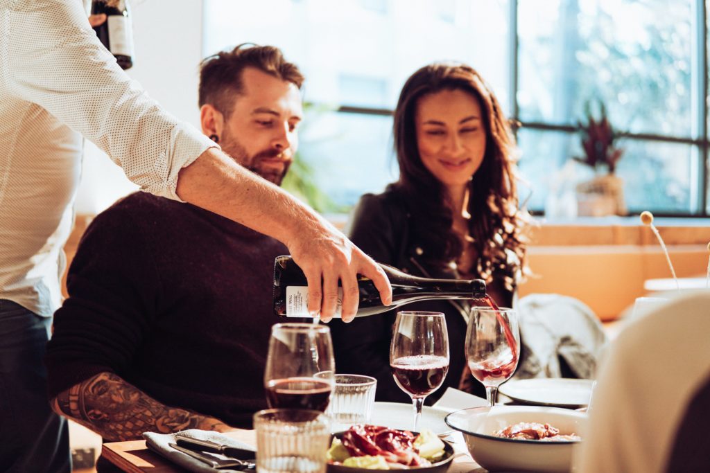 couple in a restaurant