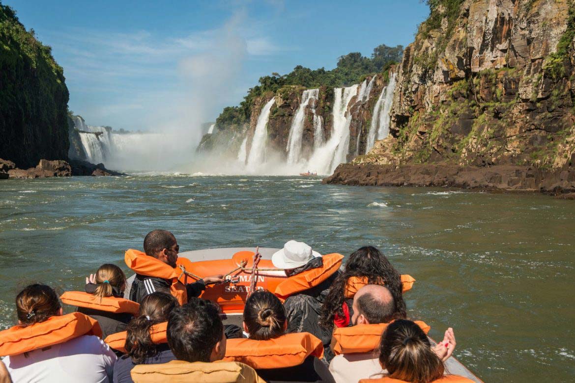 Macuco Safari Boat near the Falls