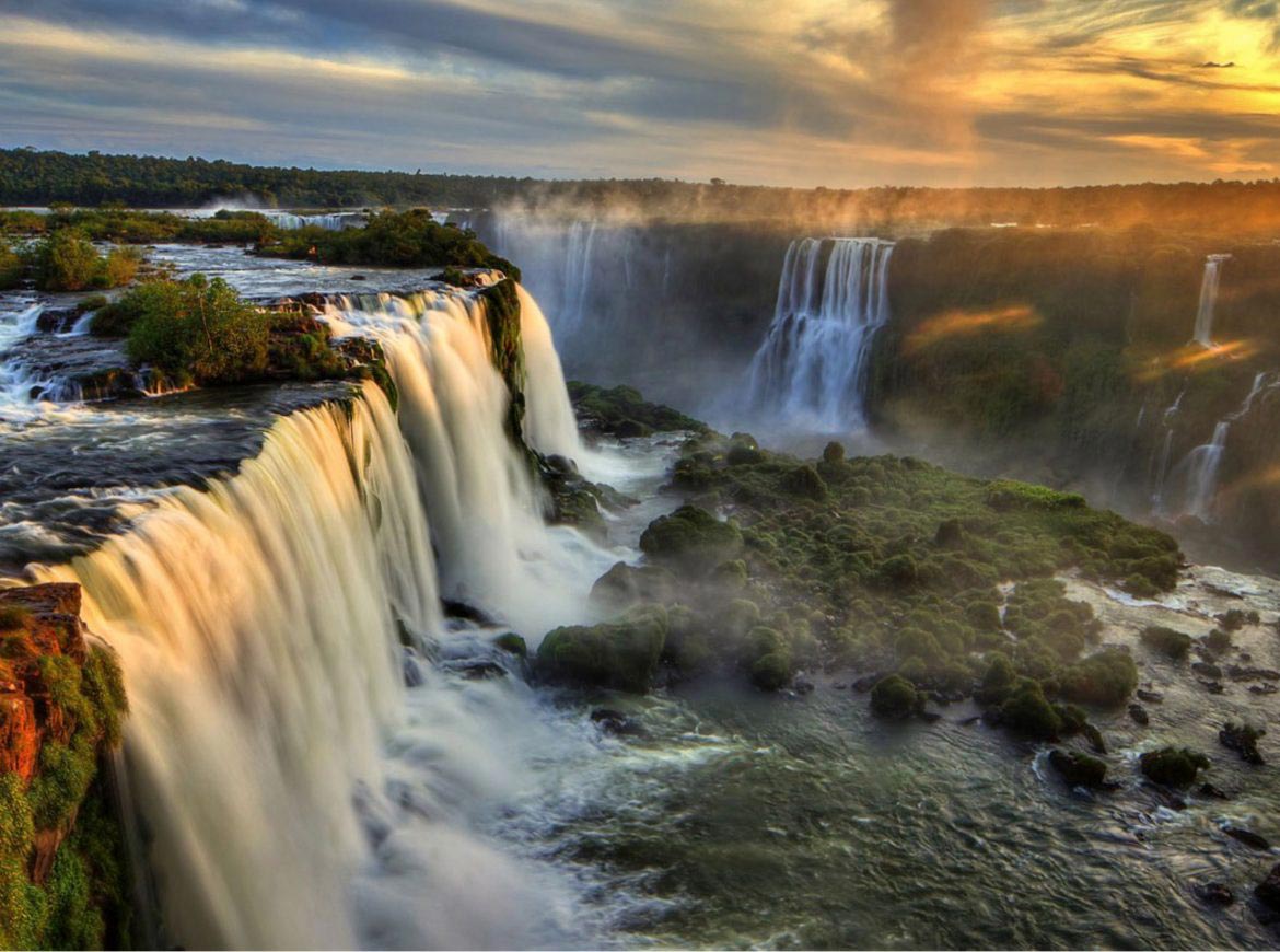 Sunset at Iguazu Falls