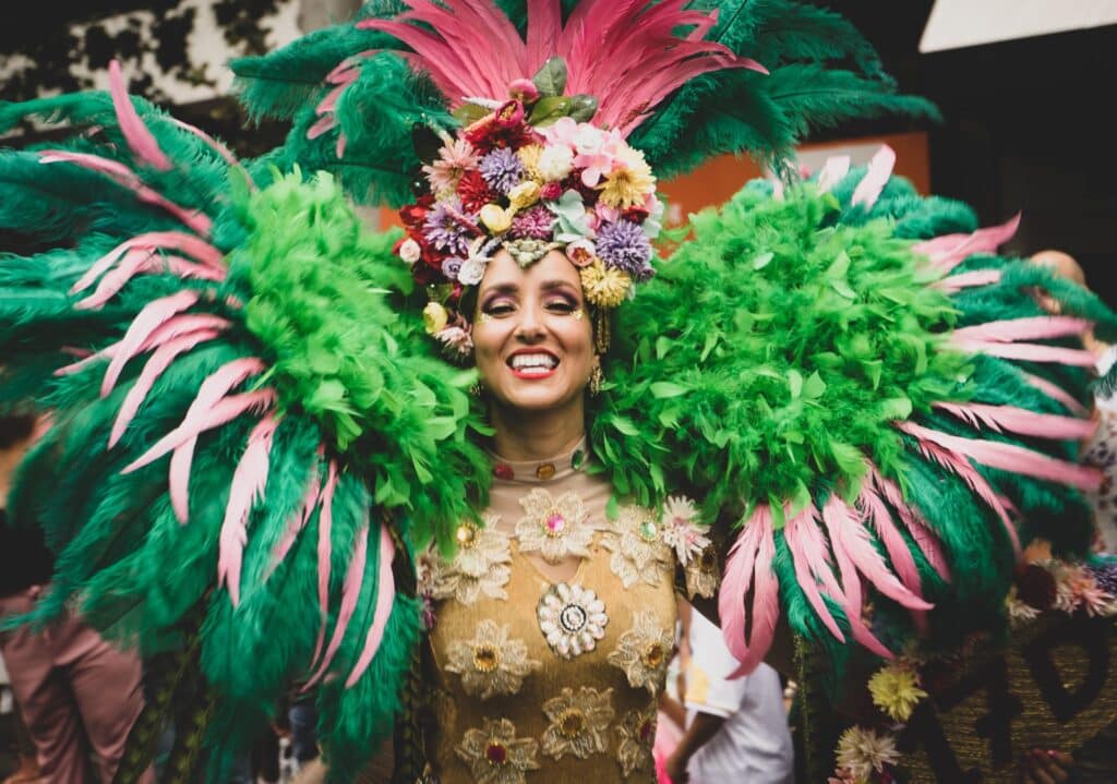 Passista dressed in carnival costume