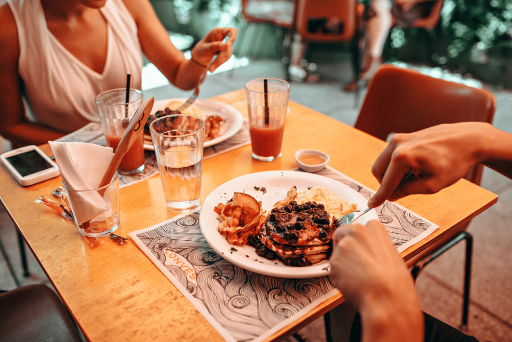 People eating in restaurant